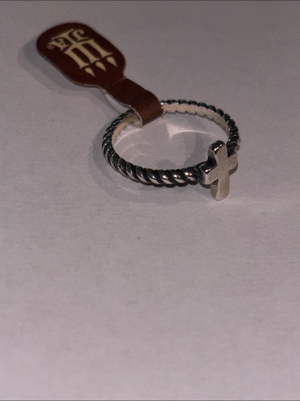 Retired Twisted Wire Cross Ring size 7